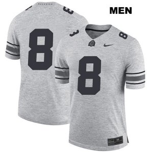 Men's NCAA Ohio State Buckeyes Kendall Sheffield #8 College Stitched No Name Authentic Nike Gray Football Jersey TW20G63AS